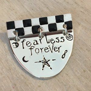 Beautiful Vintage Signed “Fear Less Forever” Pin & Gift Box